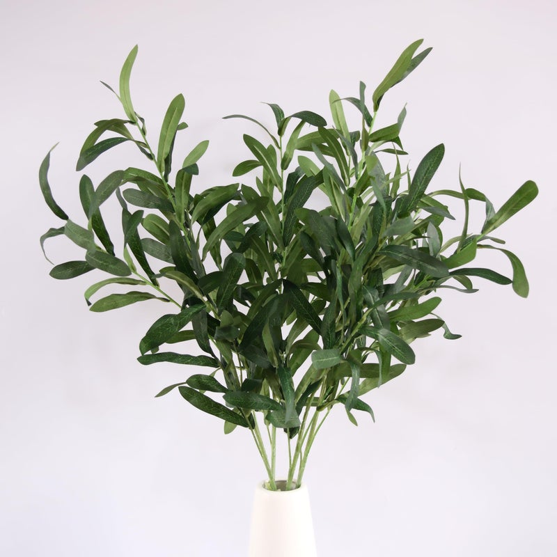NOLAST 4pcs Faux Greenery Branches Stems Fake Olive Branches Artificial Plants for Vase Home Party Decoration (Green) - Image 1